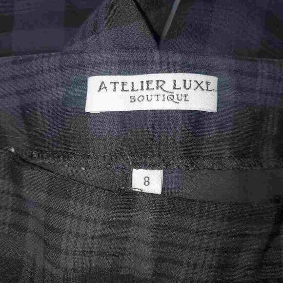 Atelier Luxe Black Grey Plaid PullOn Legging 8 - Picture 7 of 8